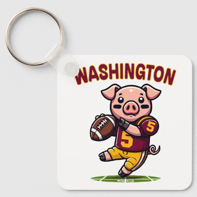 Washington Hog Football Keychain (Front)