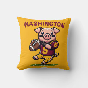 Washington Hog Football Throw Pillow