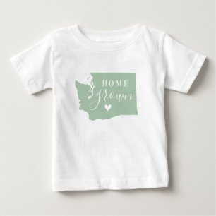 Washington Home Grown Editable Colors State Map Baby T-Shirt