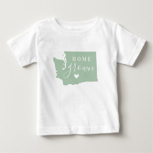 Washington Home Grown  Editable Colors State Map Baby T_Shirt