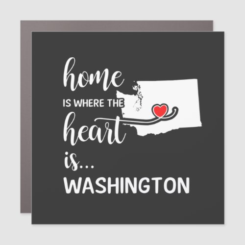 Washington home is where the heart is car magnet