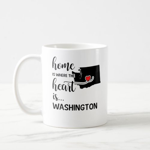Washington home is where the heart is coffee mug