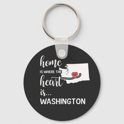 Washington home is where the heart is keychain