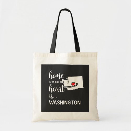 Washington home is where the heart is tote bag