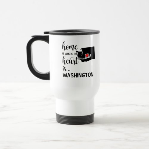 Washington home is where the heart is travel mug