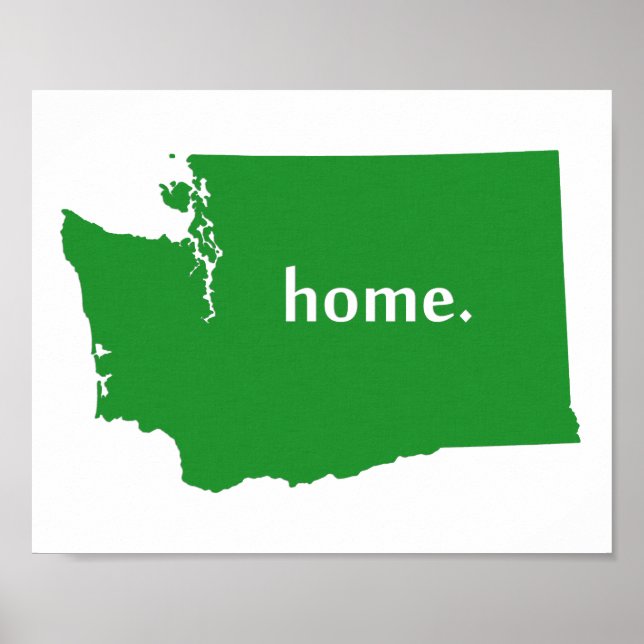 Washington home silhouette state map poster (Front)