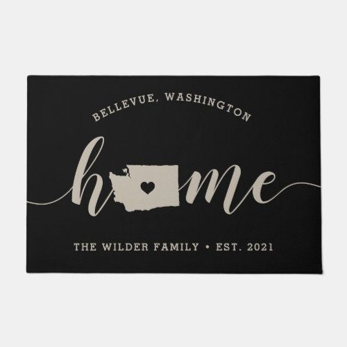 Washington Home State Personalized Doormat