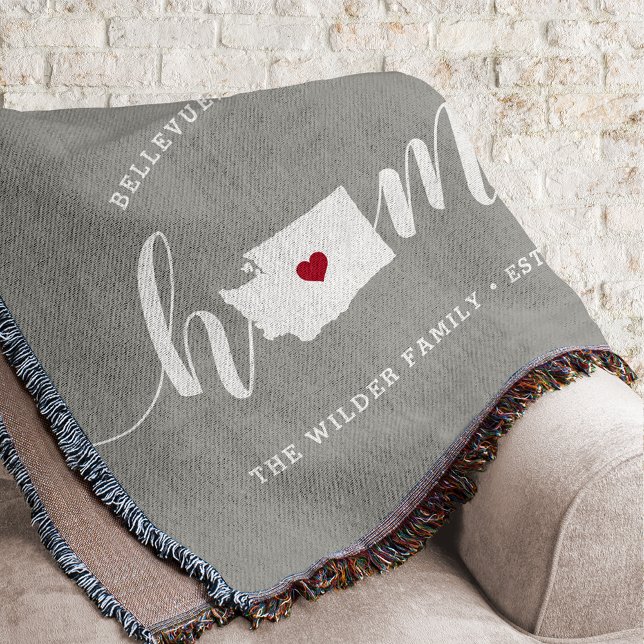 Washington Home State Personalized Rustic Throw Blanket (Creator Uploaded)