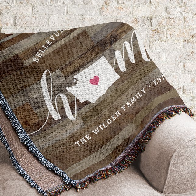 Washington Home State Personalized Wood Look Throw Blanket (Creator Uploaded)