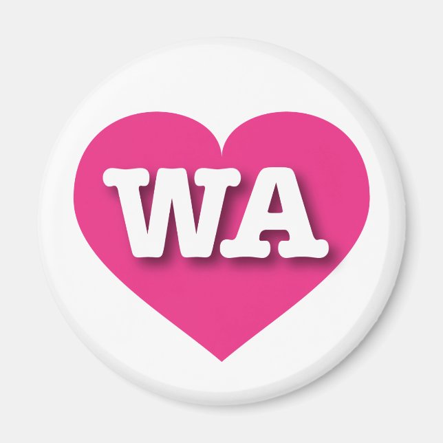 Washington Hot Pink Heart - I love WA Magnet (Front)