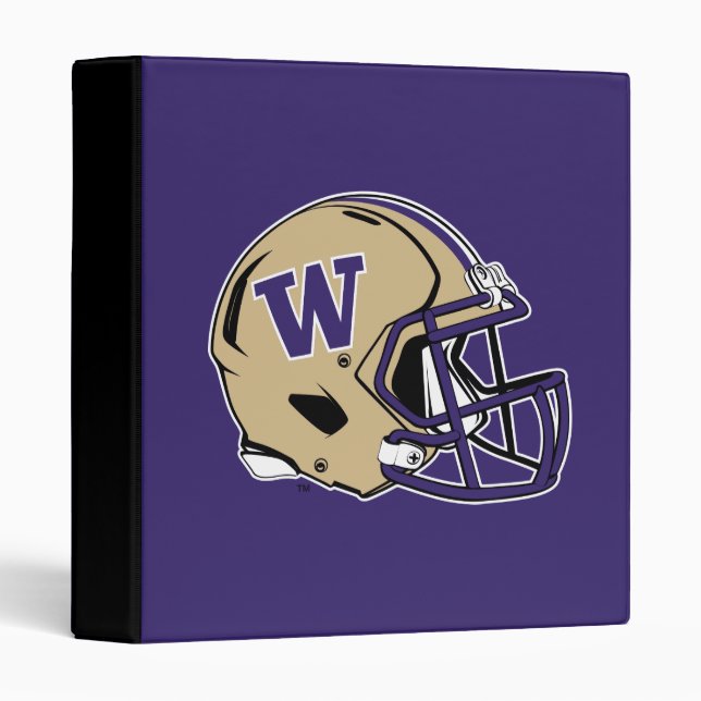 Washington Huskies Football Helmet Design 3 Ring Binder (Front/Spine)