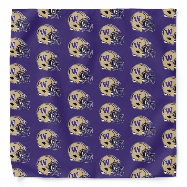 Washington Huskies Football Helmet Design Bandana (Front)
