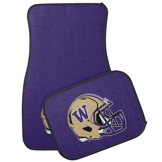 Washington Huskies Football Helmet Design Car Floor Mat (Set)