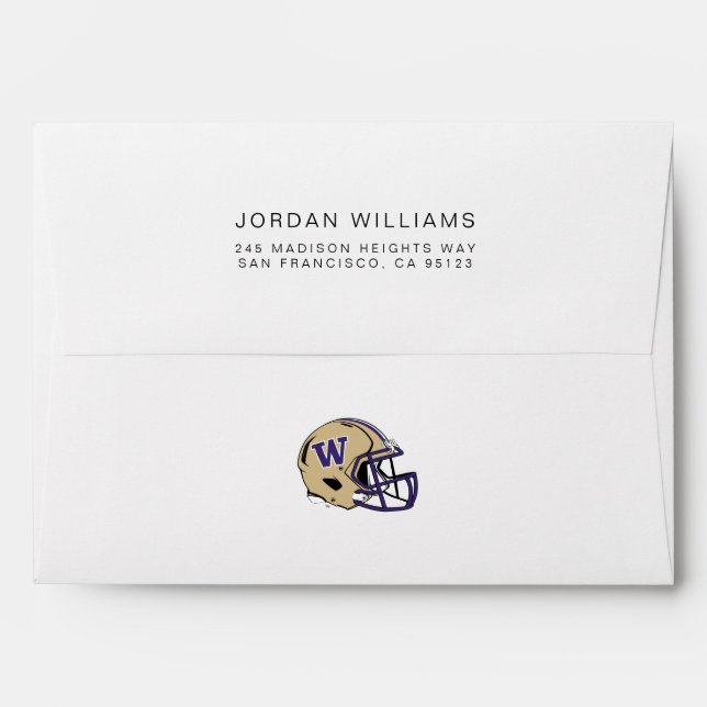 Washington Huskies Football Helmet Design Envelope (Back (Top Flap))