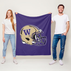 Washington Huskies Football Helmet Design Fleece Blanket