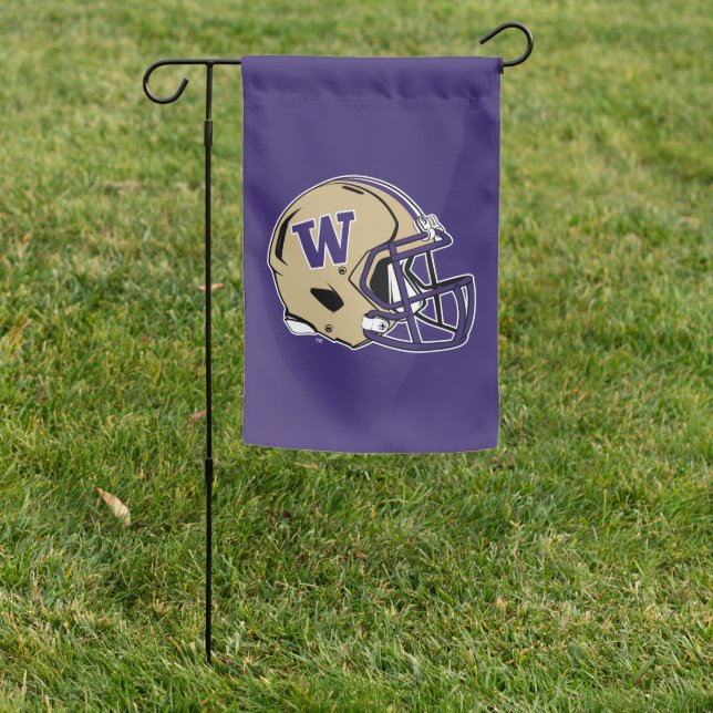 Washington Huskies Football Helmet Design Garden Flag (In SItu)