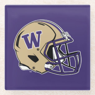 Washington Huskies Football Helmet Design Glass Coaster