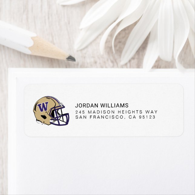 Washington Huskies Football Helmet Design Label (Insitu)