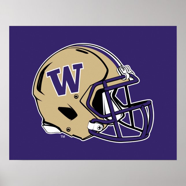 Washington Huskies Football Helmet Design Poster (Front)