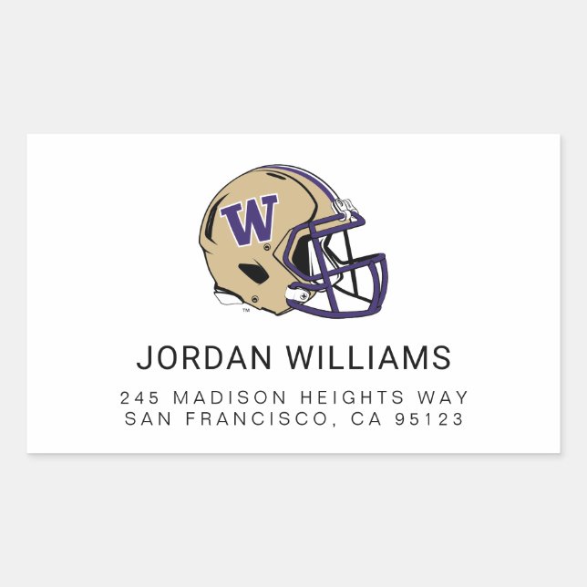 Washington Huskies Football Helmet Design Rectangular Sticker (Front)