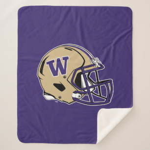 Washington Huskies Football Helmet Design Sherpa Blanket