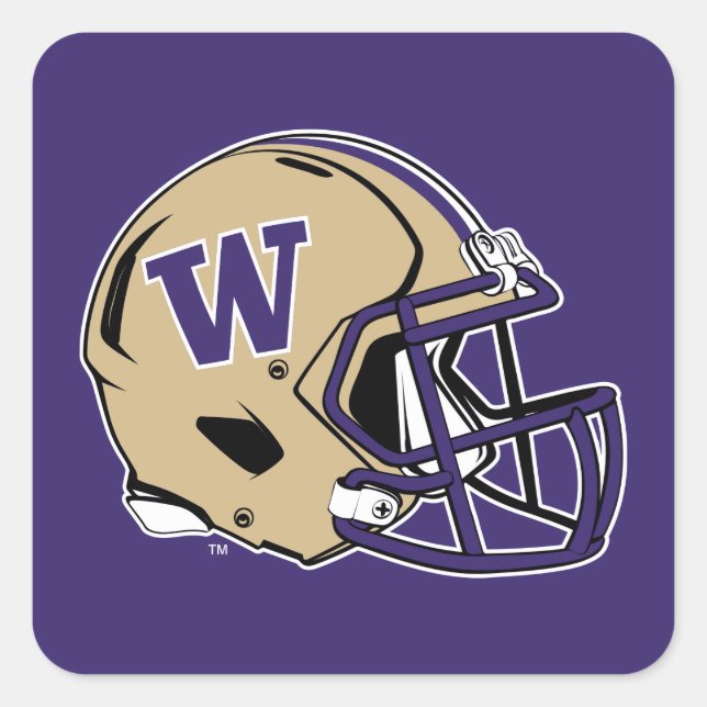 Washington Huskies Football Helmet Design Square Sticker (Front)