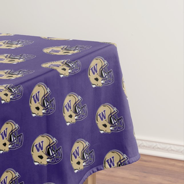 Washington Huskies Football Helmet Design Tablecloth (In Situ)