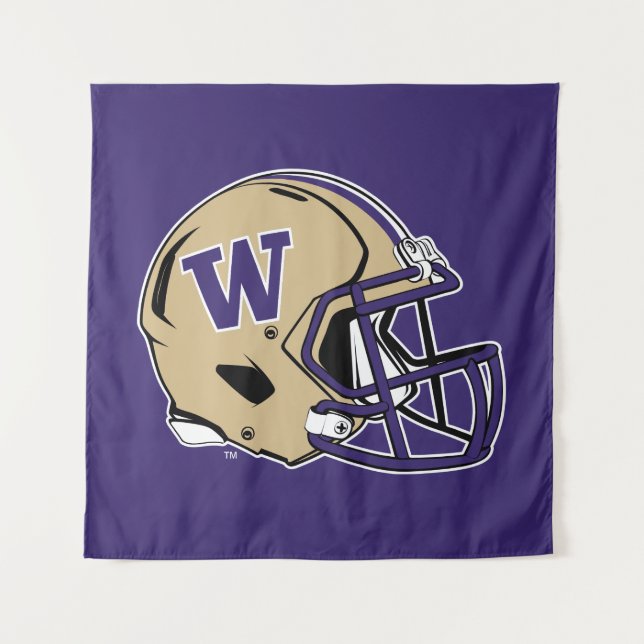 Washington Huskies Football Helmet Design Tapestry (Front)