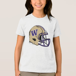Washington Huskies Football Helmet Design Tri-Blend Shirt