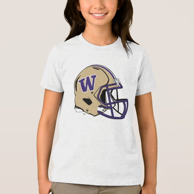 Washington Huskies Football Helmet Design Tri-Blend Shirt (Front)
