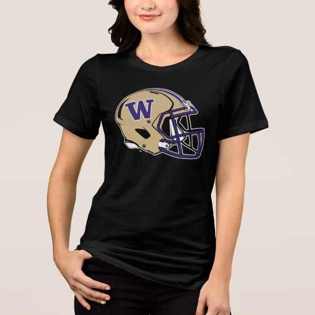 Washington Huskies Football Helmet Design Tri-Blend Shirt (Front)
