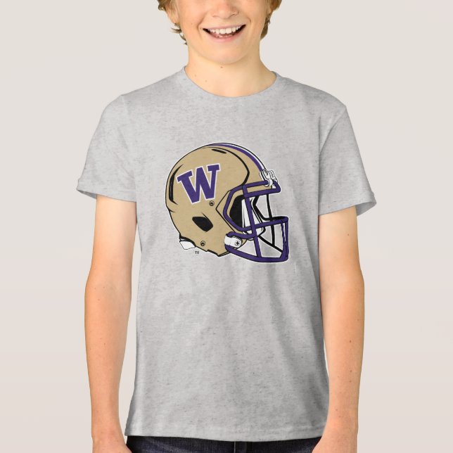 Washington Huskies Football Helmet Design Tri-Blend Shirt (Front)