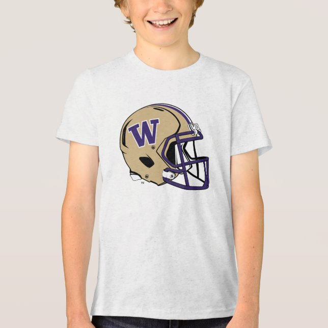 Washington Huskies Football Helmet Design Tri-Blend Shirt (Front)