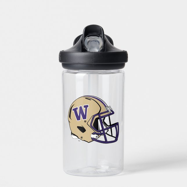 Washington Huskies Football Helmet Design Water Bottle (Front)