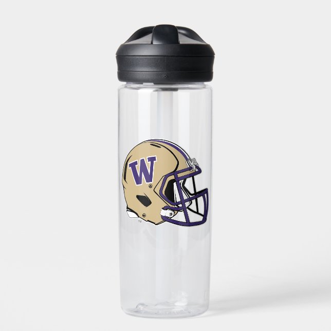 Washington Huskies Football Helmet Design Water Bottle (Front)