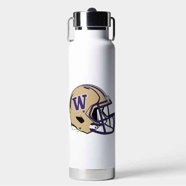 Washington Huskies Football Helmet Design Water Bottle (Front)