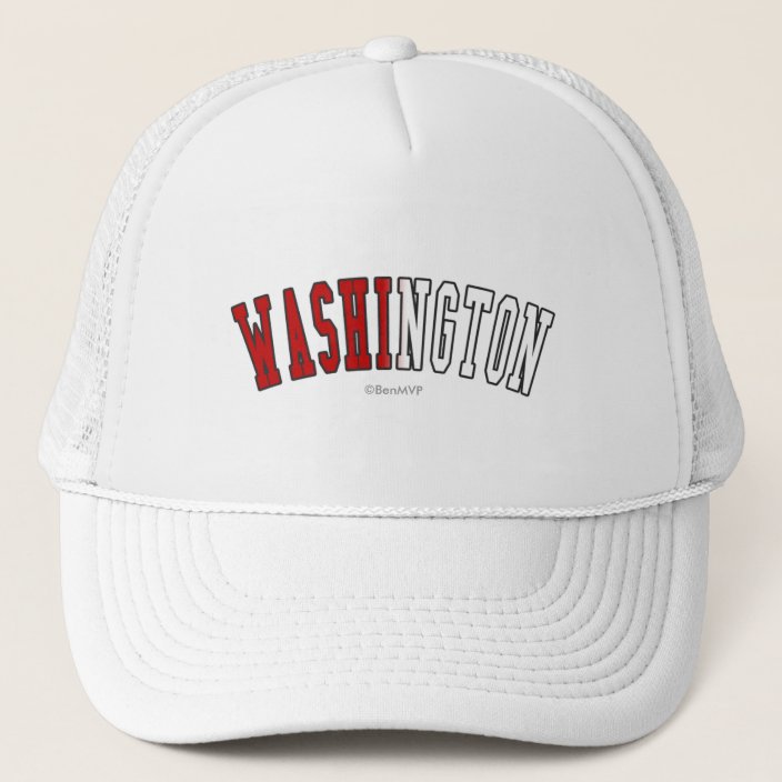 Washington in District of Columbia State Flag Colors Mesh Hat