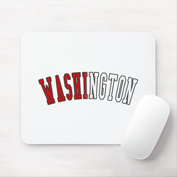 Washington in District of Columbia State Flag Colors Mouse Pad