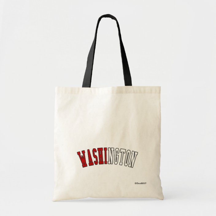 Washington in District of Columbia State Flag Colors Tote Bag