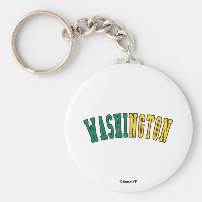 Washington in State Flag Colors Key Chain