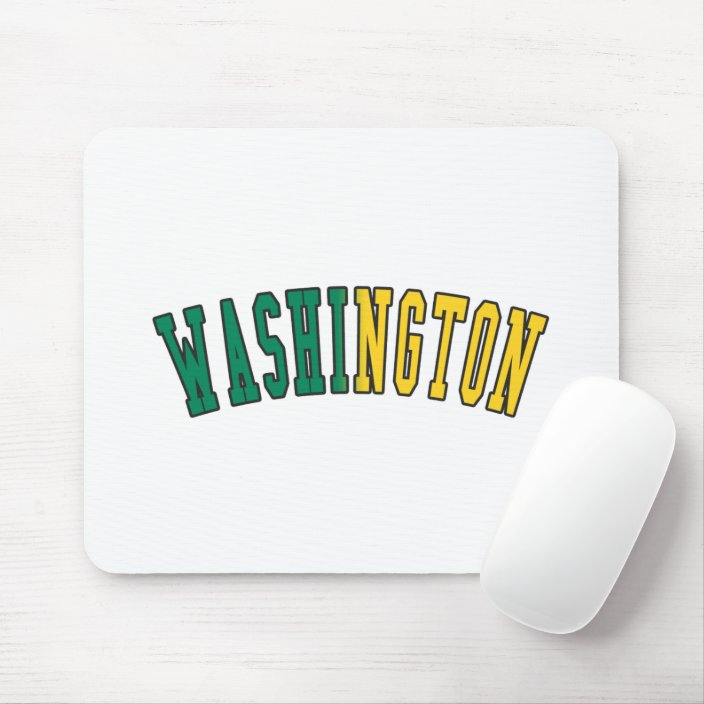 Washington in State Flag Colors Mouse Pad