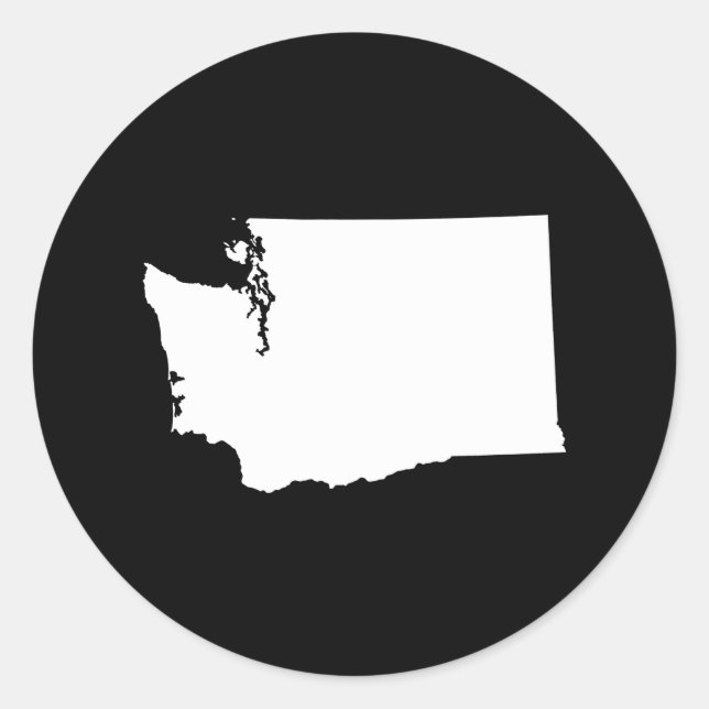 Washington in White and Black Classic Round Sticker (Front)