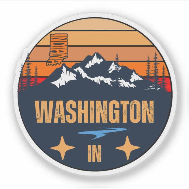 Washington, Indiana Sticker (Front)