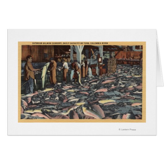 Washington - Interior View of a Salmon Cards (Front Horizontal)