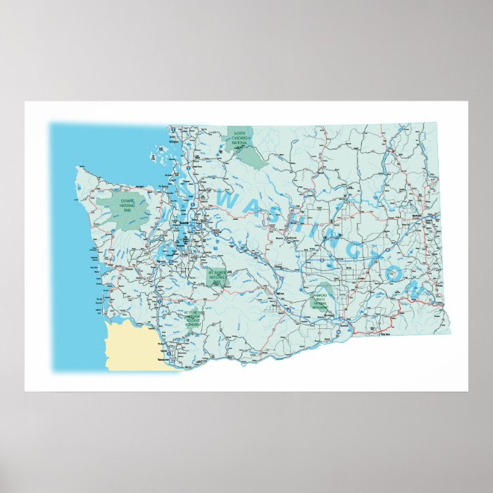 Washington Interstate Map Print