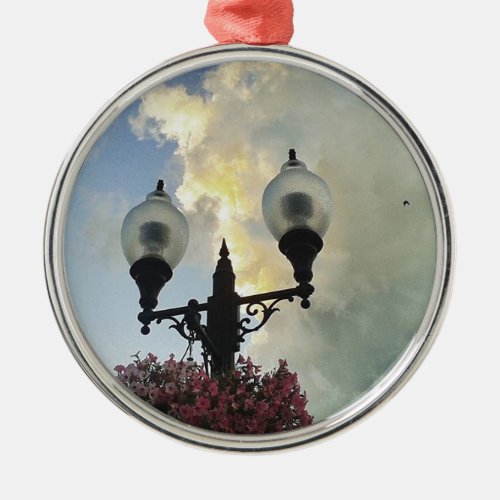 Washington Iowa Lights and Storm Clouds Metal Ornament