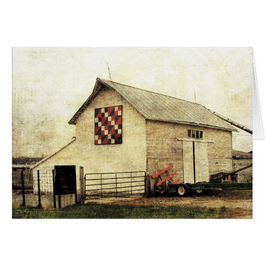 Washington, Iowa Red White and Blue Barn Quilt Cards (Front Horizontal)
