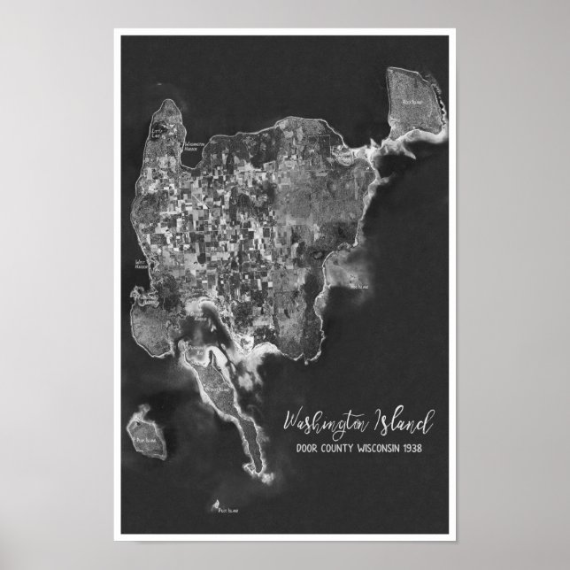 Washington Island Door County WI 1938 Aerial Photo Poster (Front)