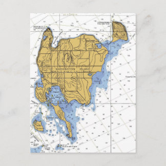 Washington Island, WI Nautical Chart Postcard