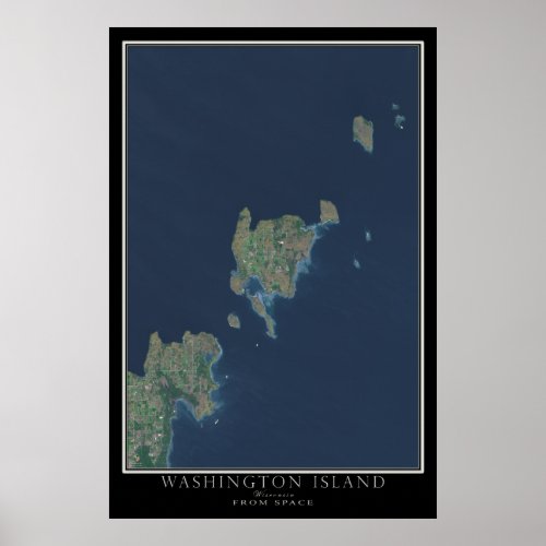 Washington Island Wisconsin Satellite Poster Map